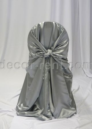Silver Satin Chair Wrap. Toronto for rent. Silver Satin Chair Wrap. Toronto for rent.