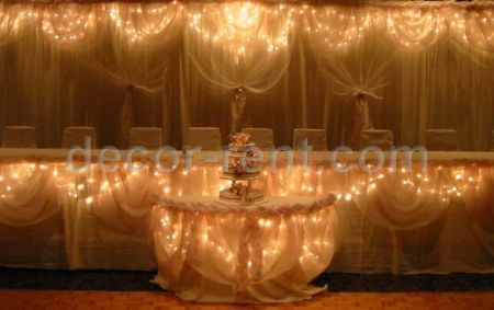 COM Wedding Backdrop in Champagne and Ivory Organza AP CREATIONS 