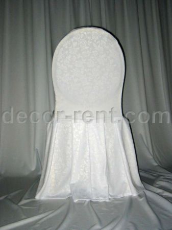 White Floral Damask Banquet Chair Cover (by AP CREATIONS). White Floral Damask Banquet Chair Cover (by AP CREATIONS).