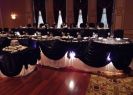 Black and White head table satin draping by www.decor-rent.com
