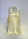Satin Chair Wraps rentals by www.decor-rent.com Available in fitted and pocket style. Satin chair wraps - white, ivory, gold, chocolate, silver and black. More colors are coming soon.