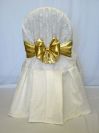 This Elegant King Brocade Banquet Chair Cover is Available in Warm White, Soft Gold and Burgundy.
AP CREATIONS is a proud manufacturer and designer of all its Chair Covers.
This Chair Cover is available in Toronto, GTA and in other parts of Ontario.