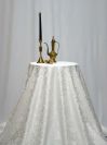 AP CREATIONS constantly adds new colors and new fabrics to its line of overlays.
Overlay can match the fabric of the chair cover or it can match the organza bow. 
At AP CREATIONS we are very attentive to our clients needs. 
If we don�t have we can manufacture it!