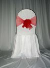 White Damask Banquet Chair Cover by AP CREATIONS has a beautiful rose pattern for a sophisticated and demanding imagination. The rose pattern is gently embossed into the fabric creating a unique look. White Damask Banquet Chair Cover may be used with various colored sashes offered by AP CREATIONS. White Damask Banquet Chair Cover is available for Toronto, Greater Toronto (GTA) area clients.
For other parts of Ontario please Contact AP CREATIONS or DECOR-RENT for details.
