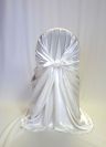 Satin Chair Wraps rentals by www.decor-rent.com Available in fitted and pocket style. Satin chair wraps - white, ivory, gold, chocolate, silver and black. More colors are coming soon.
